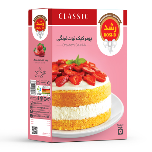 رشد پودر کیک توت فرنگی