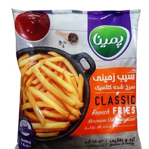 خلال سیب زمینی منجمد 10*10 پمینا 750 گرم