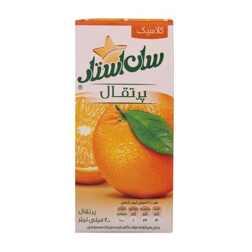 آبمیوه پرتقال 200میل کلاسیک سان استار